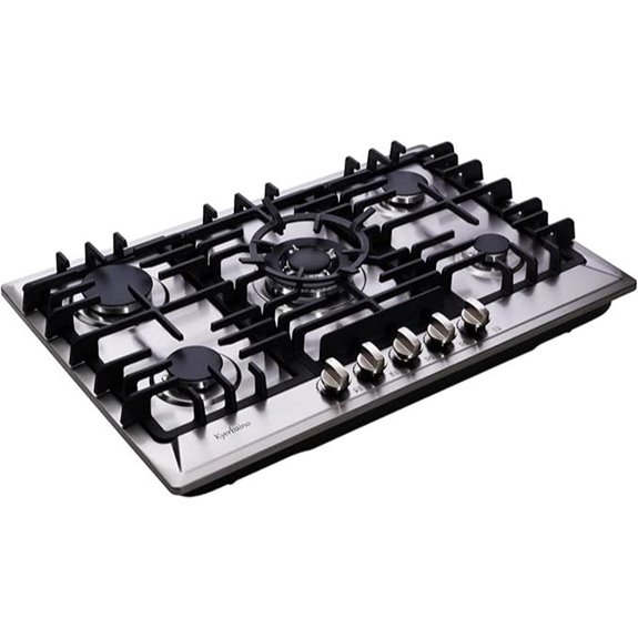 30-Inch Stainless Steel Gas Cooktop with 5 Burners