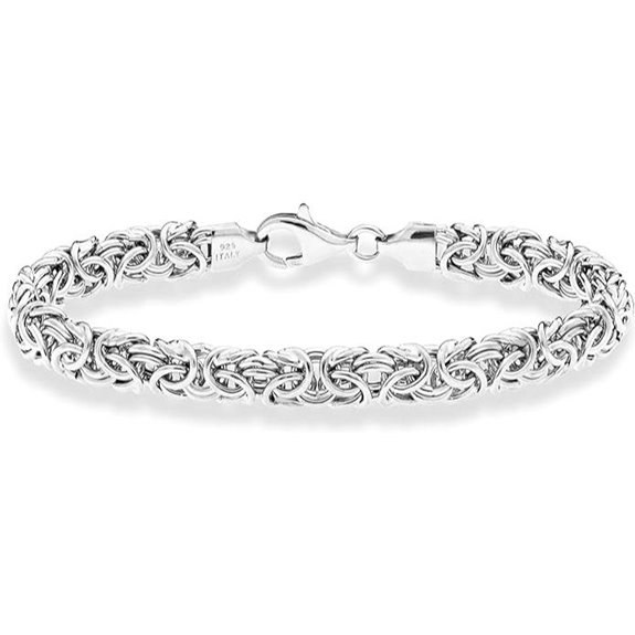Miabella Sterling Silver Byzantine Bracelet for Women