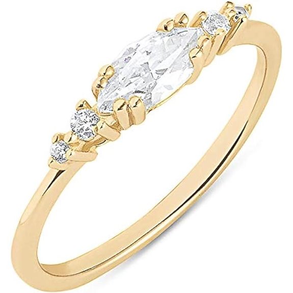 Milla CZ Sterling Silver Engagement & Wedding Ring