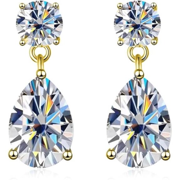 Diamond Drop Earrings in Sterling Silver 2.5ct Waterdrop