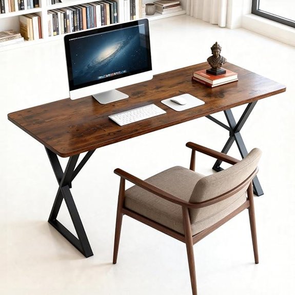Heavy Duty Industrial Computer Desk with Metal Frame