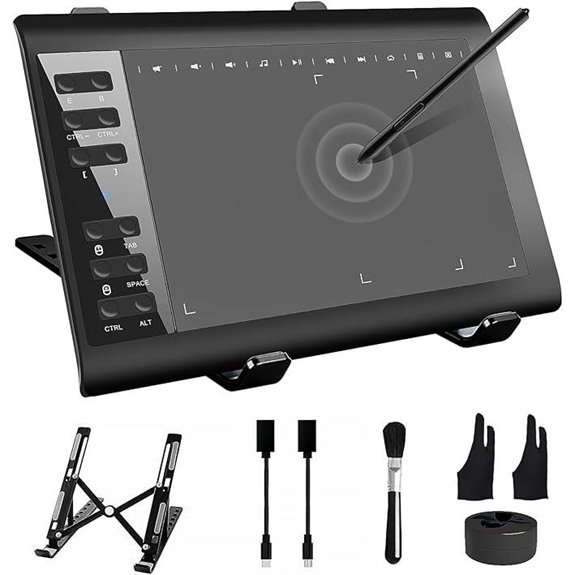 Graphics Drawing Tablet with Stand and Hot Keys