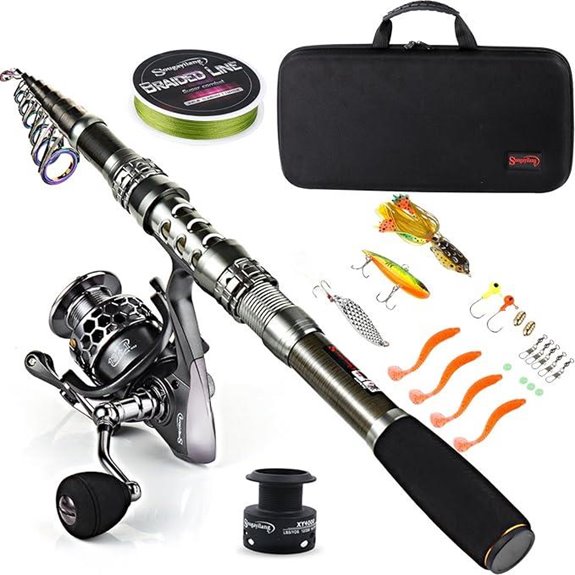 Sougayilang Telescopic Fishing Rod Reel Combo