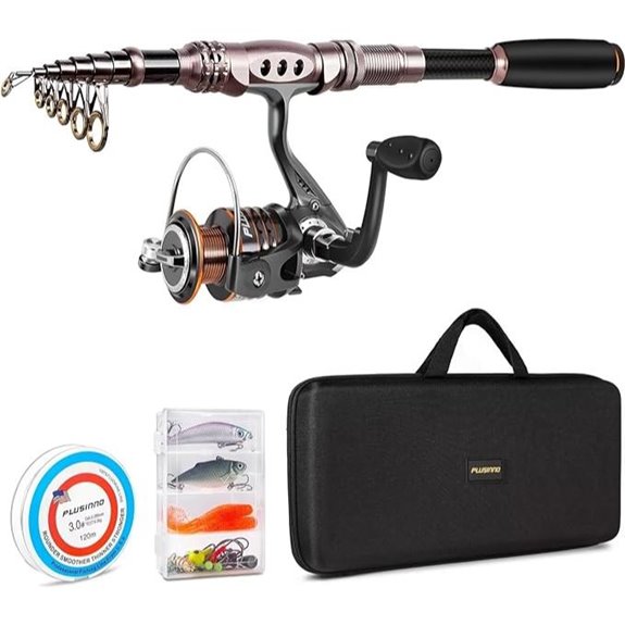 PLUSINNO Telescopic Fishing Rod and Reel Combo