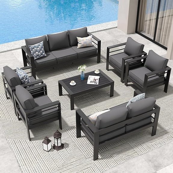 Amopatio 10-Piece Aluminum Patio Furniture Set