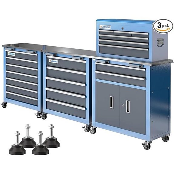 LARBANKE 3-in-1 Rolling Tool Chest with Stainless Top