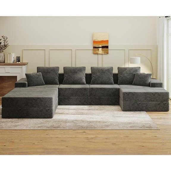 Living&Giving 128 U-Shaped Cloud Sectional Sofa
