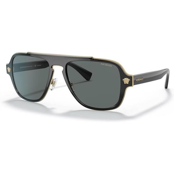 Versace Man Sunglasses Black Frame Dark Grey Lenses 56MM