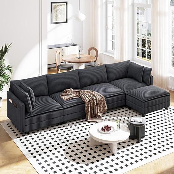 Vesgantti 143 L-Shaped Modular Couch with Ottoman