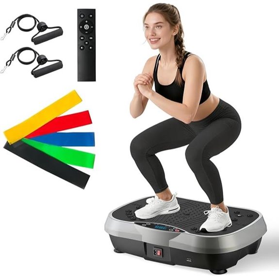 ALSO GO Vibration Plate Exercise Machine with Resistance Bands