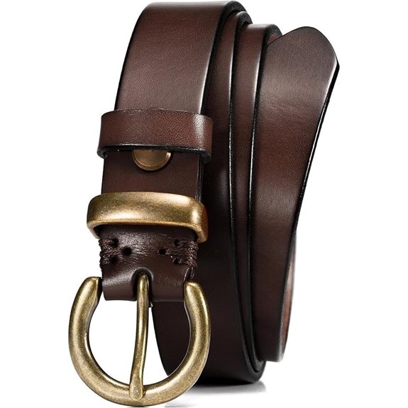 WOLFANT Leather Belt for Women with Vintage Buckle