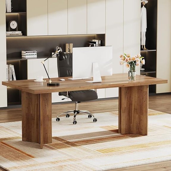 Tribesigns 63-inch Walnut Executive Office Desk