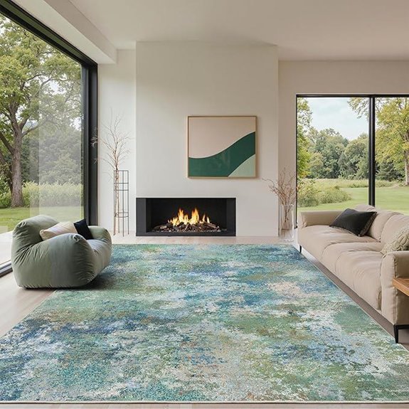 GENIMO 8x10 Washable Abstract Indoor Area Rug