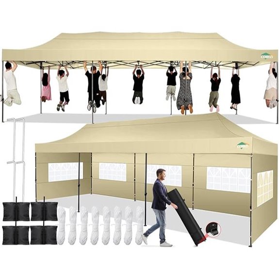 COBIZI 10x30ft Waterproof Canopy Tent with Sidewalls