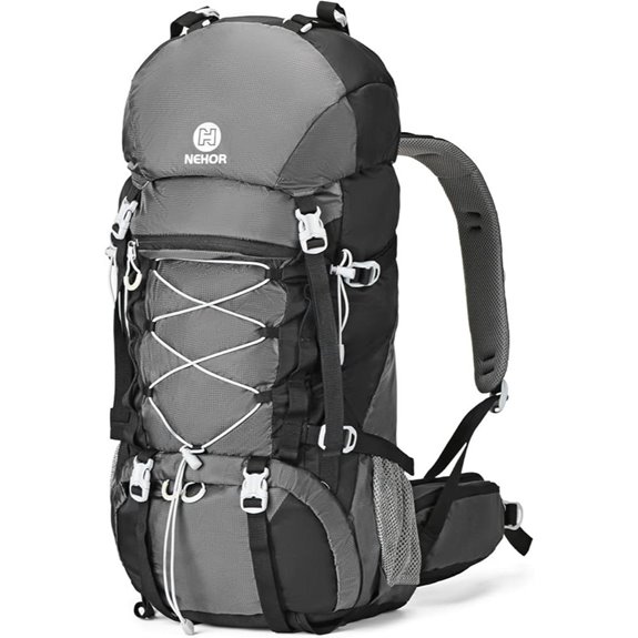 60L Water-Resistant Hiking Backpack with Rain Cover
