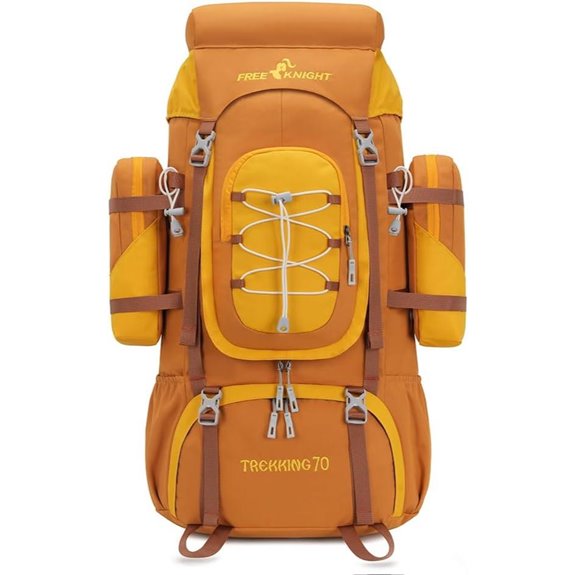 Bseash 70L Waterproof Hiking Backpack with Rain Cover