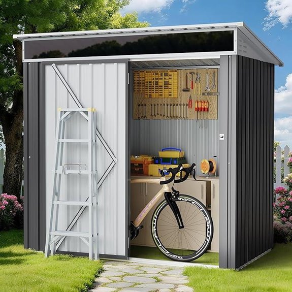 Shintenchi 6x4 FT Waterproof Metal Garden Shed