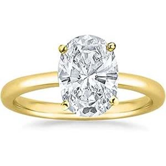 14K White Gold 2 Carat Lab Grown Oval Diamond Ring