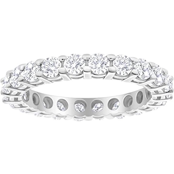 14K White Gold Diamond Eternity Wedding Ring