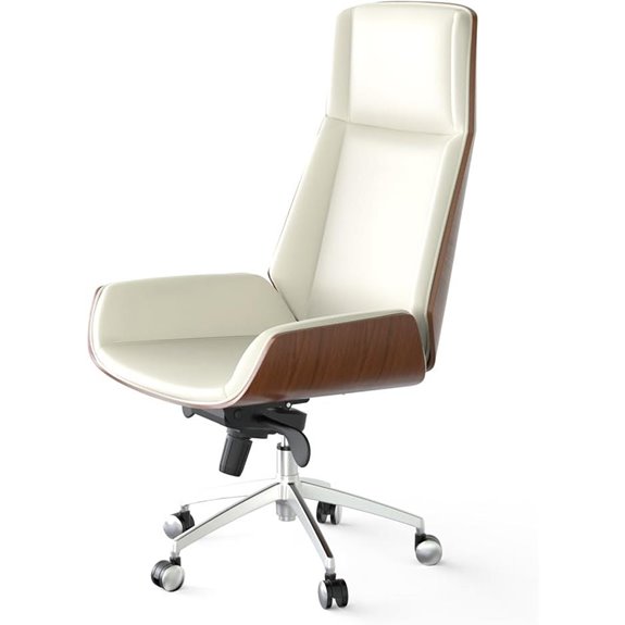 FOH Wooden Swivel Executive Office Chair White