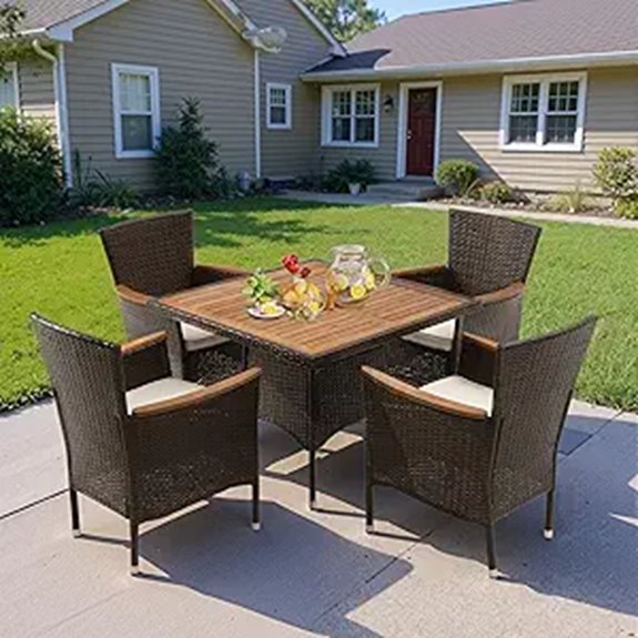 Wisteria Lane Outdoor Patio Dining Set with Cushions