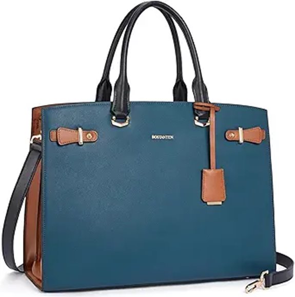 BOSTANTEN Leather Laptop Briefcase for Women