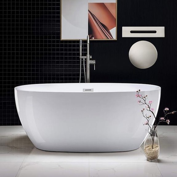 WOODBRIDGE 59 Freestanding Acrylic Bathtub with Drain
