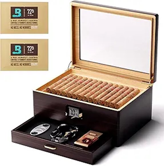 Woodronic 80-Count Cigar Humidor with Accessories