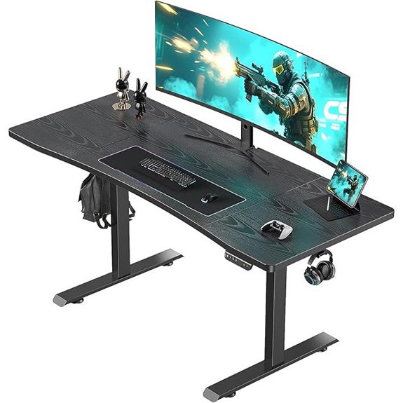 Veken Electric Standing Desk with Wooden Desktop