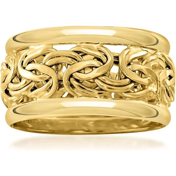 Ross-Simons 18kt Yellow Gold Wide Byzantine Ring