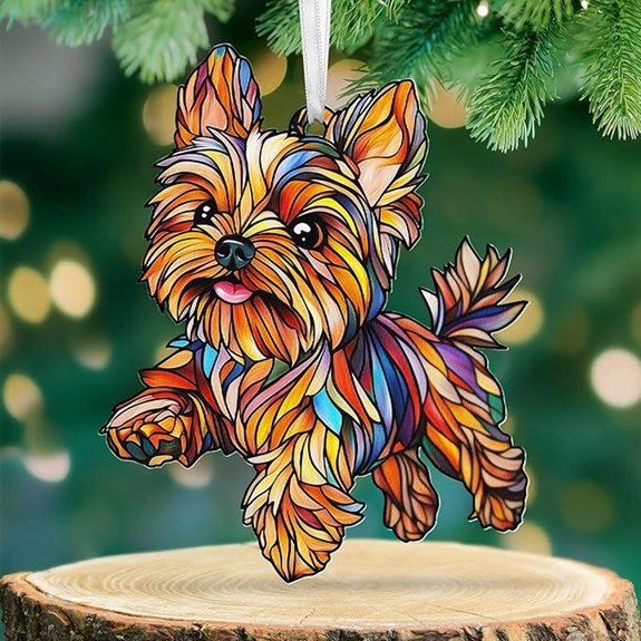 FLAGWIX Yorkie Christmas Dog Ornaments (2D Acrylic)