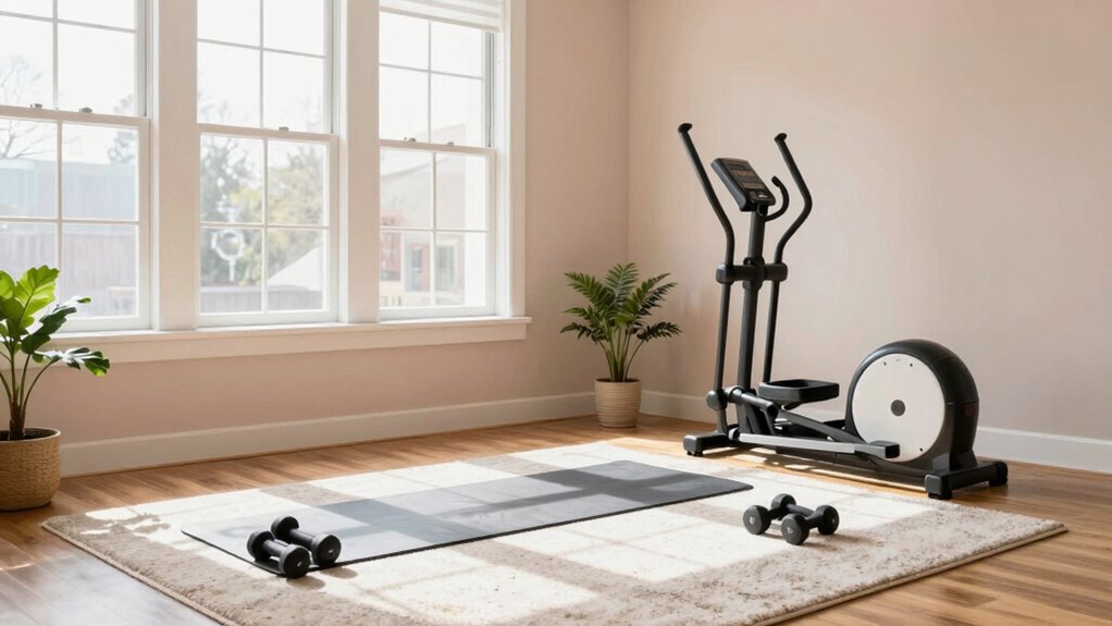 organized well lit workout space